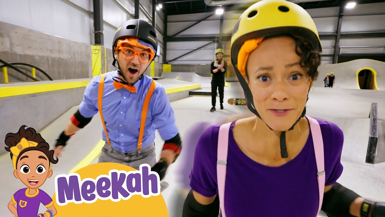 Blippi VS. Meekah! Skate Trick Challenge! | Educational Videos for Toddlers