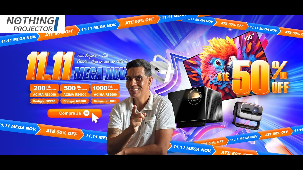 LIVE PROJETORES, TELAS E  HOME THEATER COM A NOTHING PROJECTOR