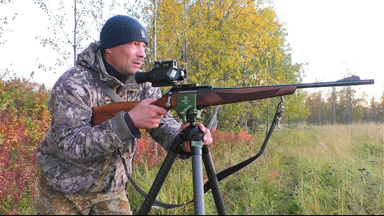 ОХОТА НА ЛИСУ В ПОЛНОЙ ТЕМНОТЕ / КАРАБИН ЛОСЬ 145+ТЕПЛОВИЗОР REDRAY REM 335R / ВЫШЛИ СРАЗУ ДВЕ лисы