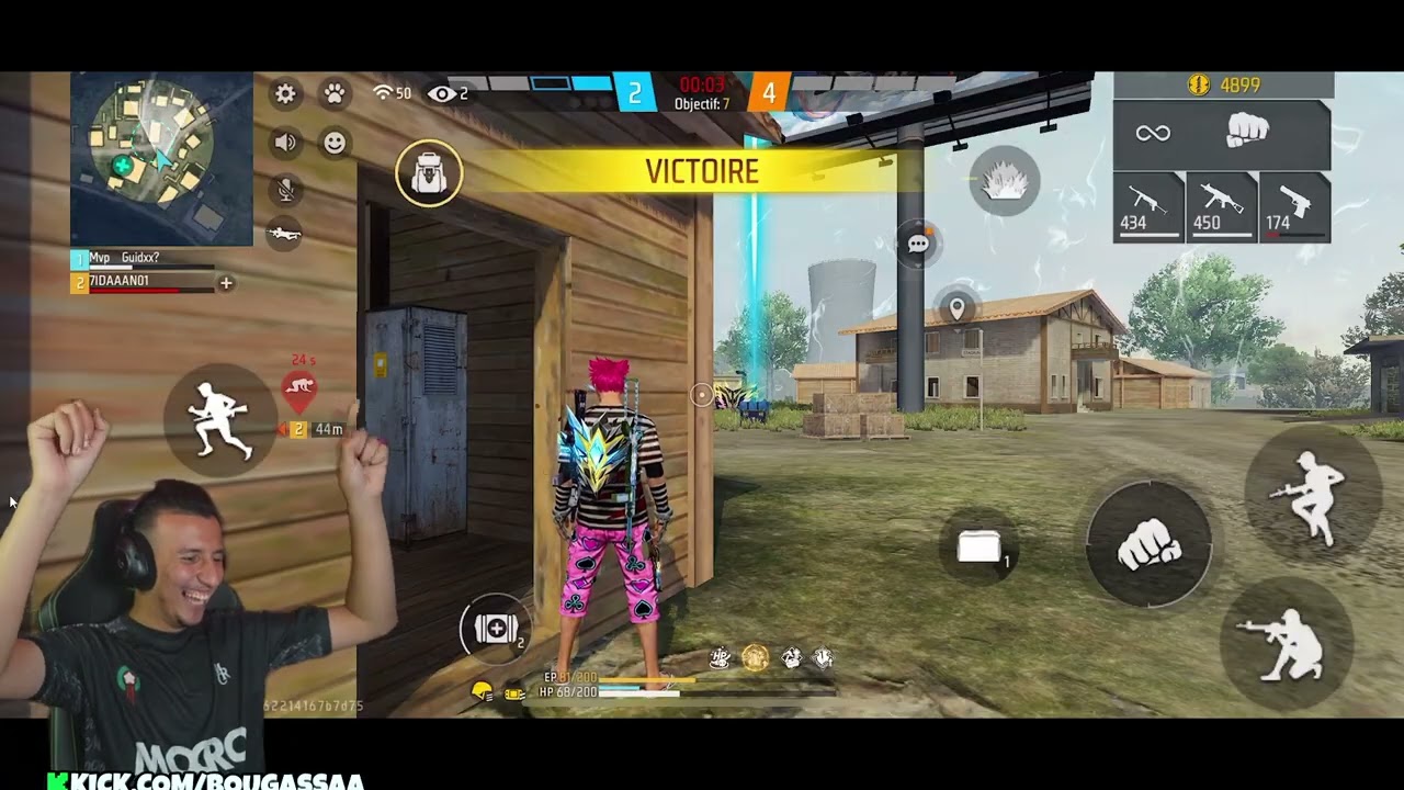 bougassaa & 7idan vs biziga & bingoo free fire 3la 500 dh