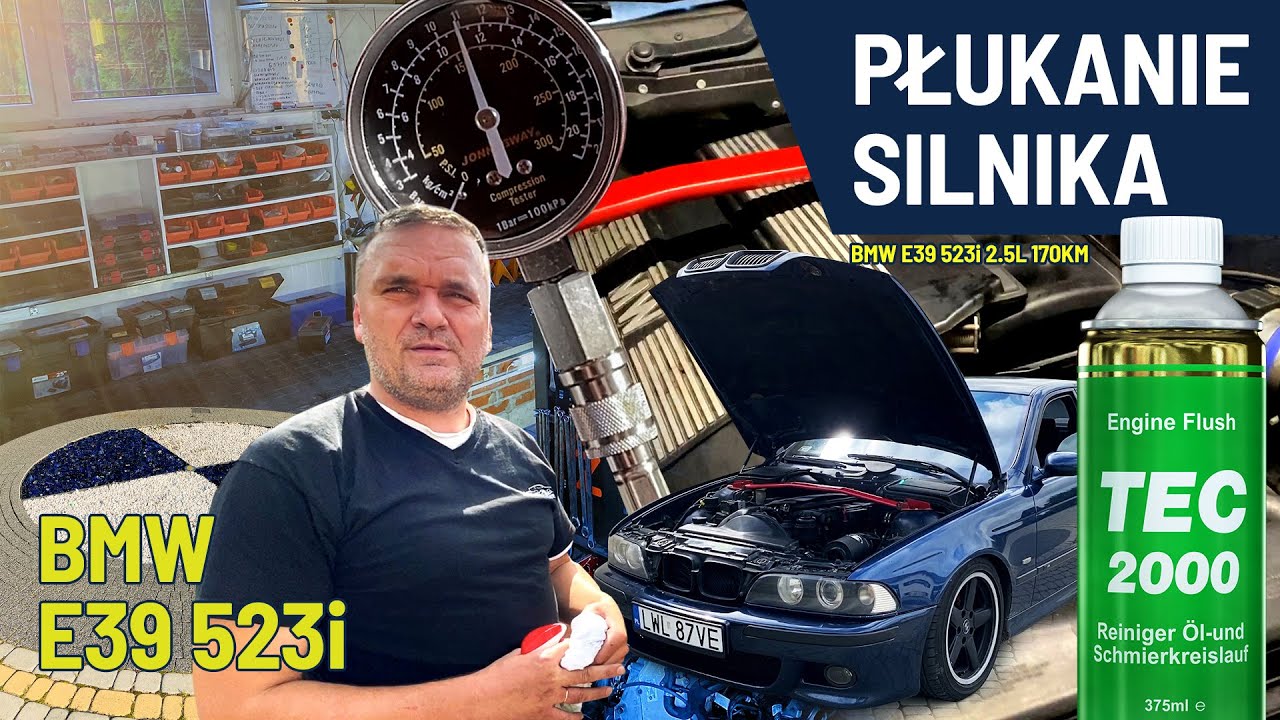BMW Wójtowicz Garage płucze BMW 523i za pomocą TEC 2000 Engine Flush i poprawia kompresję
