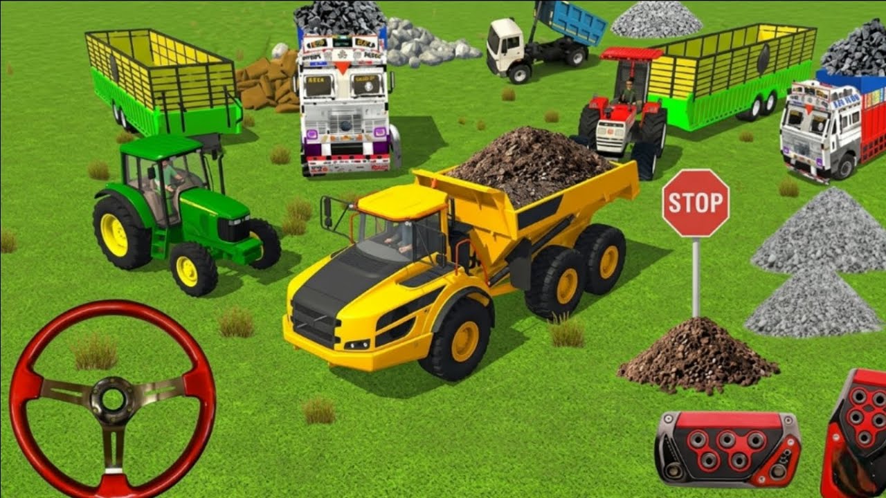 🚜 Johndeer Tractor & Truck Cargo Mission 🔥 Old Map Gameplay | Indian Vehicles Simulator 3D#gaming 