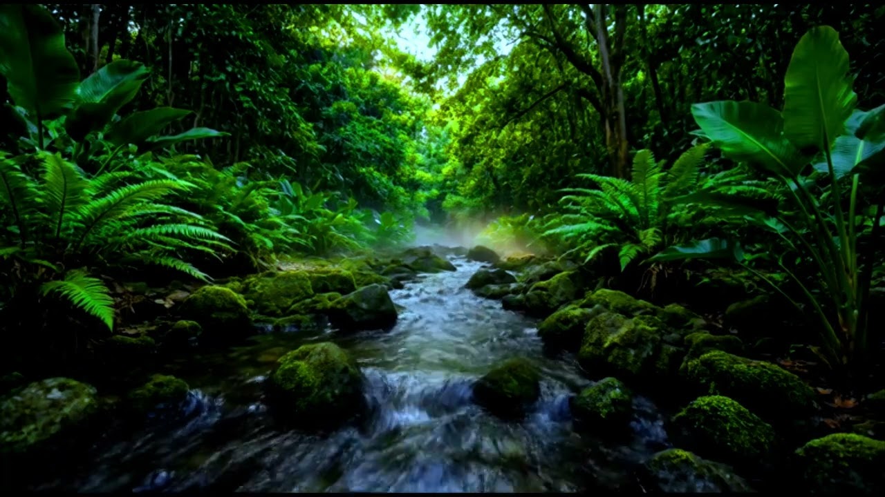 Morning Forest 4K | Natural Soundscape (Water & Birds)