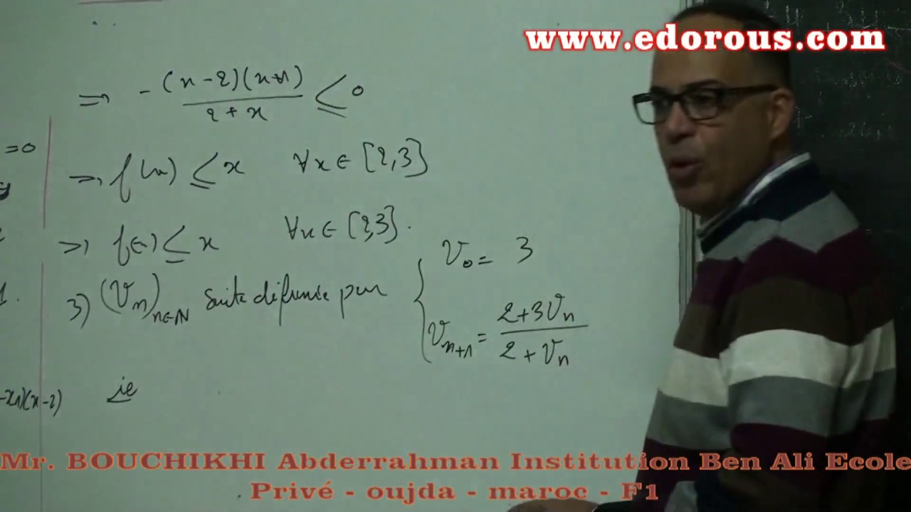 Cours et exercices de mathématiques / Pr. BOUCHIKHI Abderrahmane - institution ben ali  - oujda