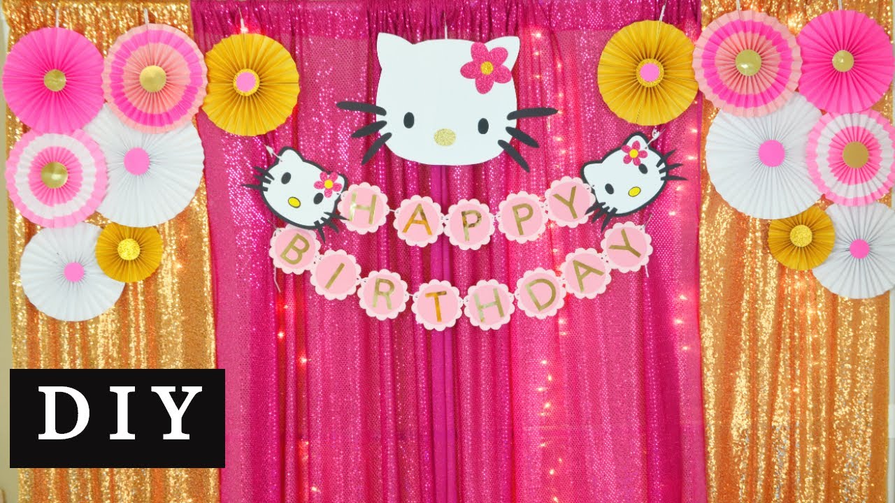 DIY - Hello Kitty Birthday Party Decorations || Birthday Decoration Ideas At Home