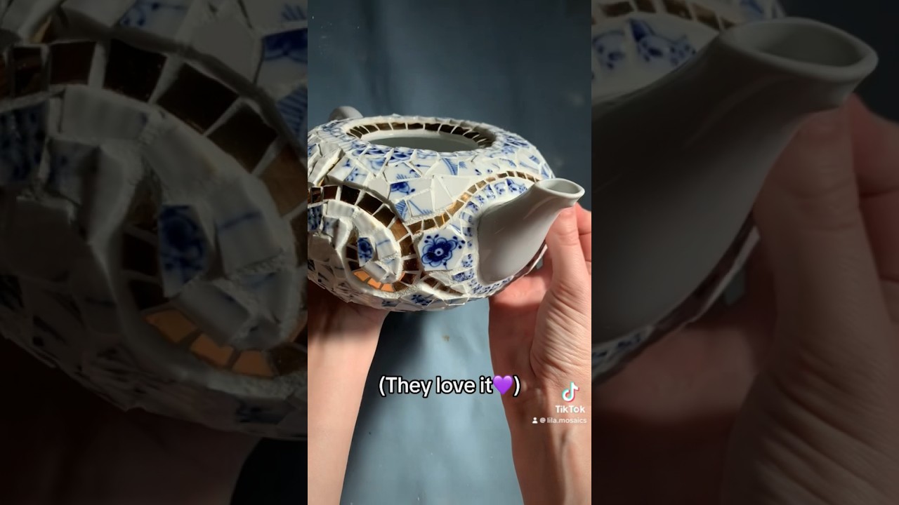 Мозаичный чайник 🫖 #фарфор #мозаика #искусство