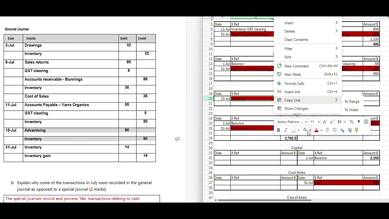 Posting the General journal & the special journals to the general ledger - VCE Accounting