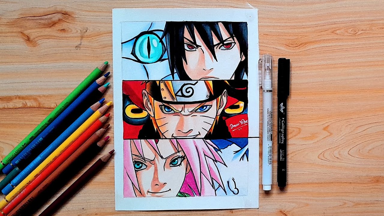 Unreal Naruto Team 7 Drawing 🎨 | You Won’t Believe This Is Hand-Drawn!