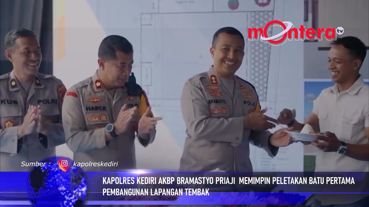 KAPOLRES KEDIRI AKBP BRAMASTYO PRIAJI  MEMIMPIN PELETAKAN BATU PERTAMA PEMBANGUNAN LAPANGAN TEMBAK