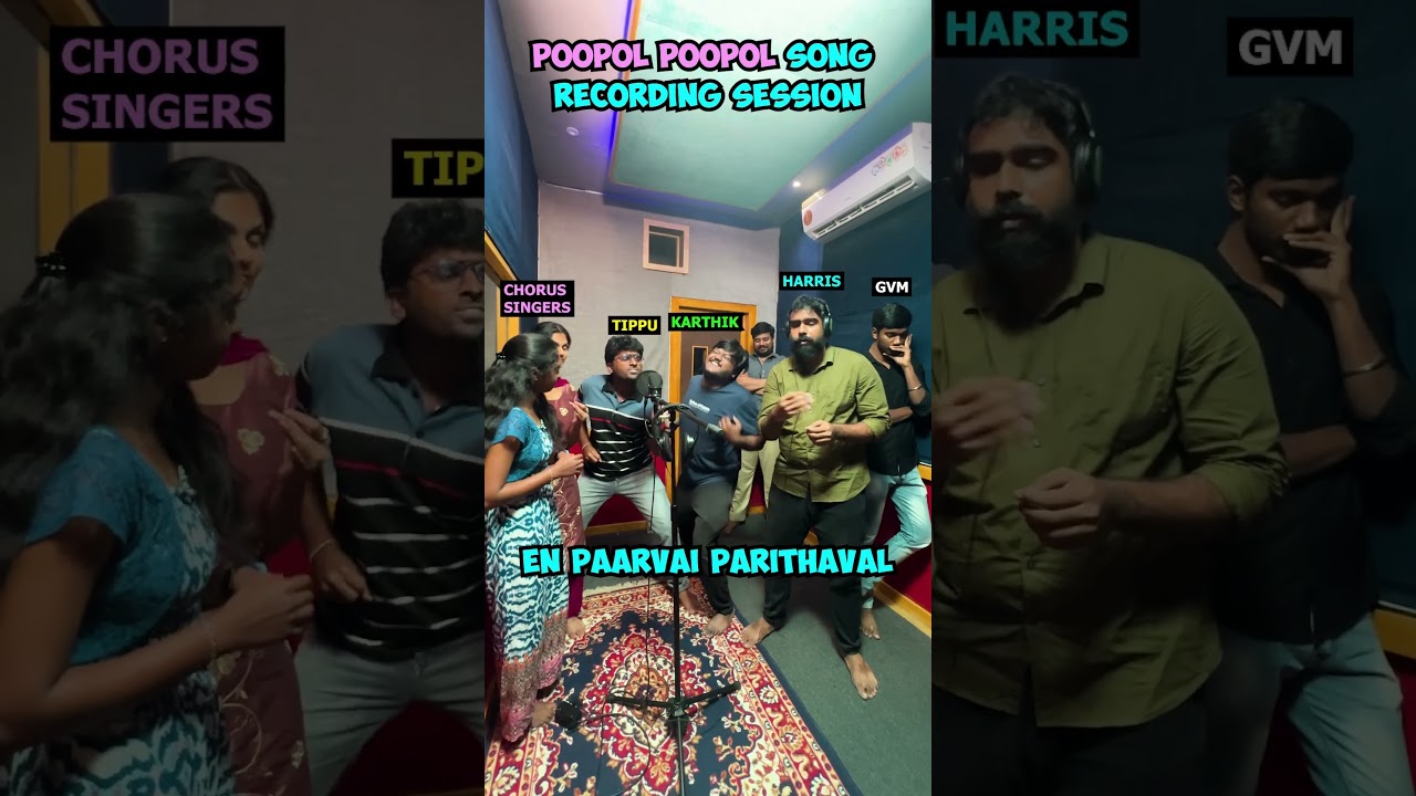 Nenjai poopol koithavalae Song Recording Session🤣🤣 #vikkals #shorts