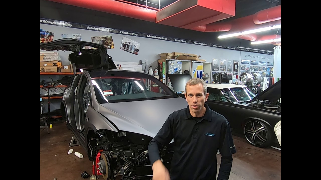 Tesla Model X Full wrap in 3M Matte Dark Grey with a lot of extras