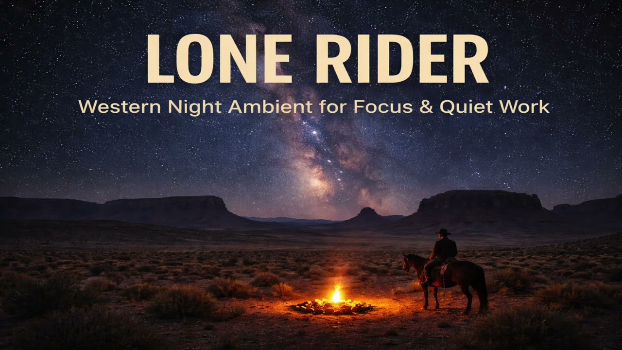 Western Night Ambient — Lone Rider Under the Stars | Deep Focus, Relax & Quiet Work