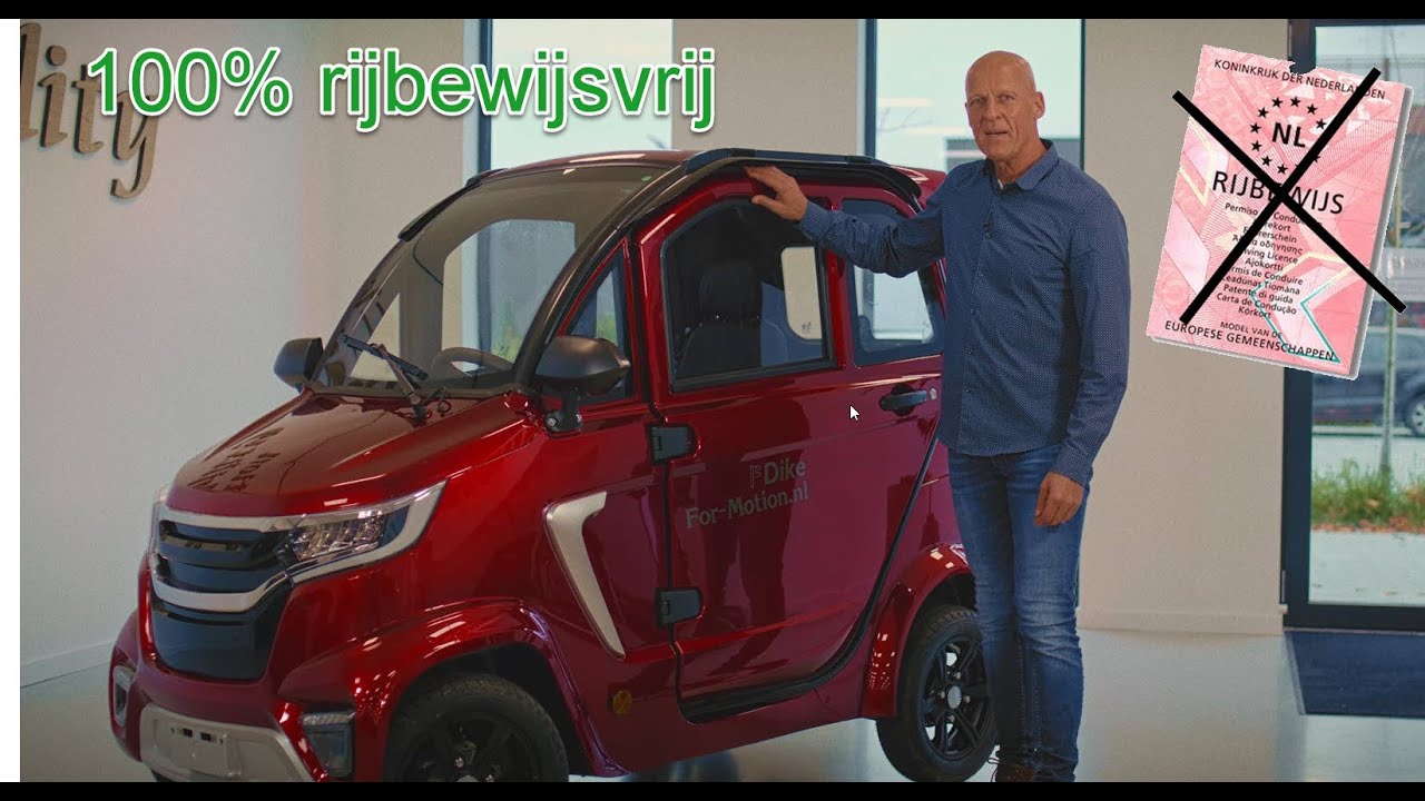Microcar 🚗️ 100% Rijbewijsvrij Rijden met For Motion Dike