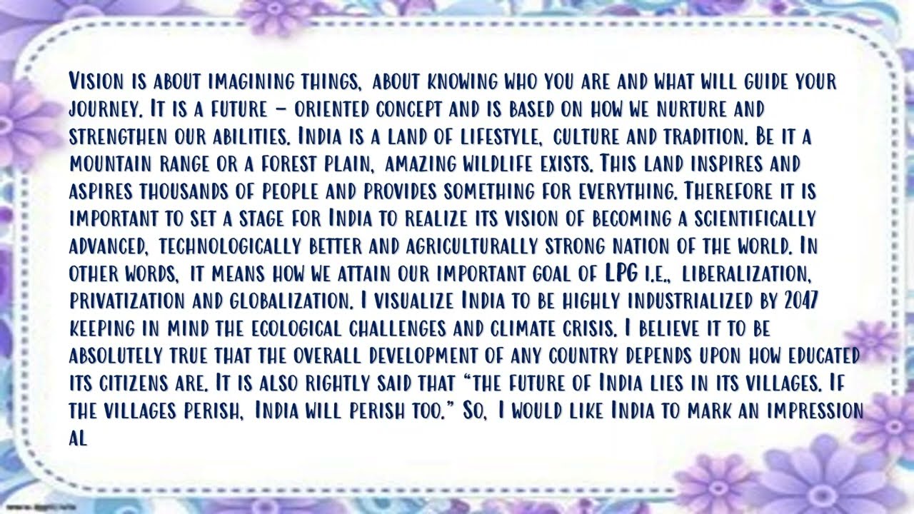 MY VISION FOR INDIA IN 2047 | Essay Writing | Vision for India 🔍