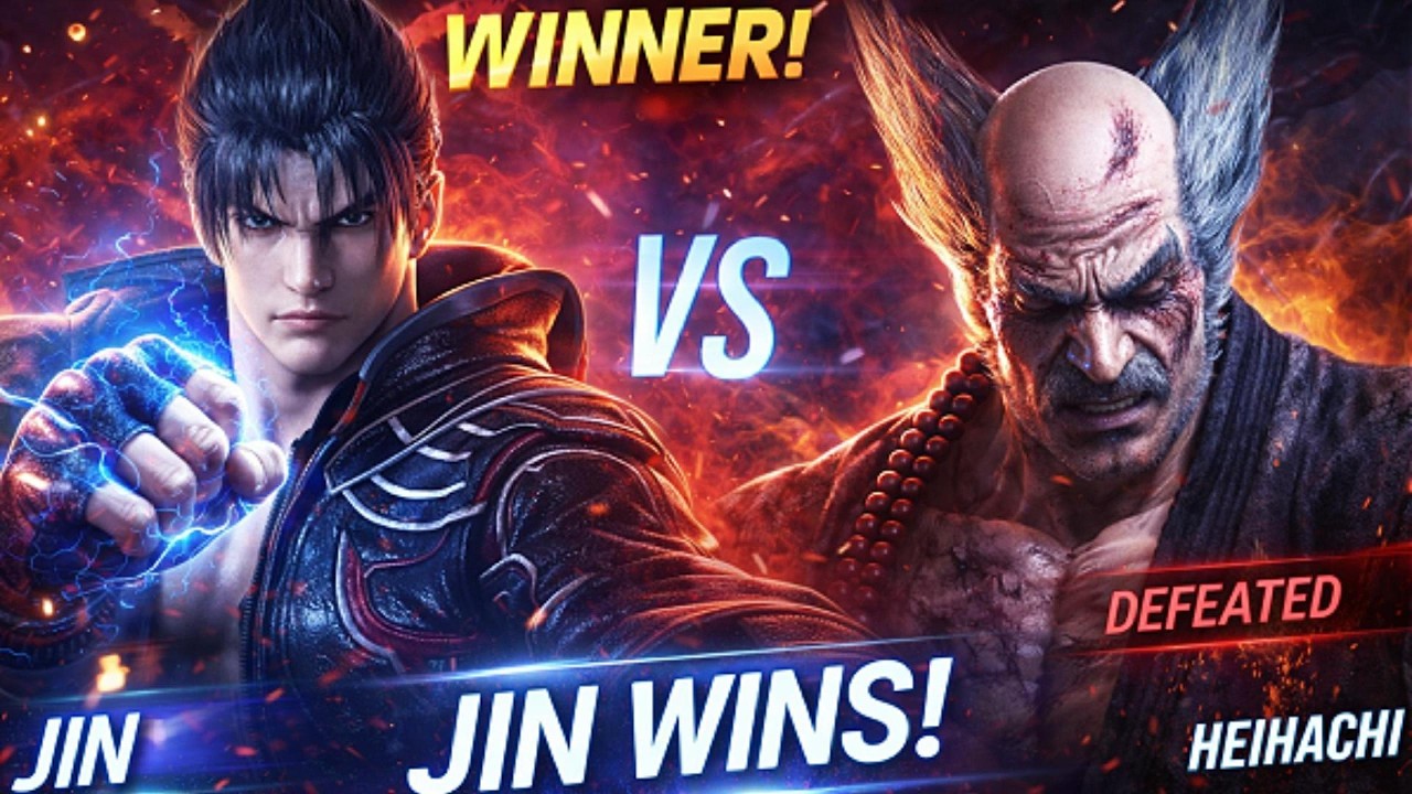 Jin Wins! Intense Fight Against Heihachi | Tekken 8