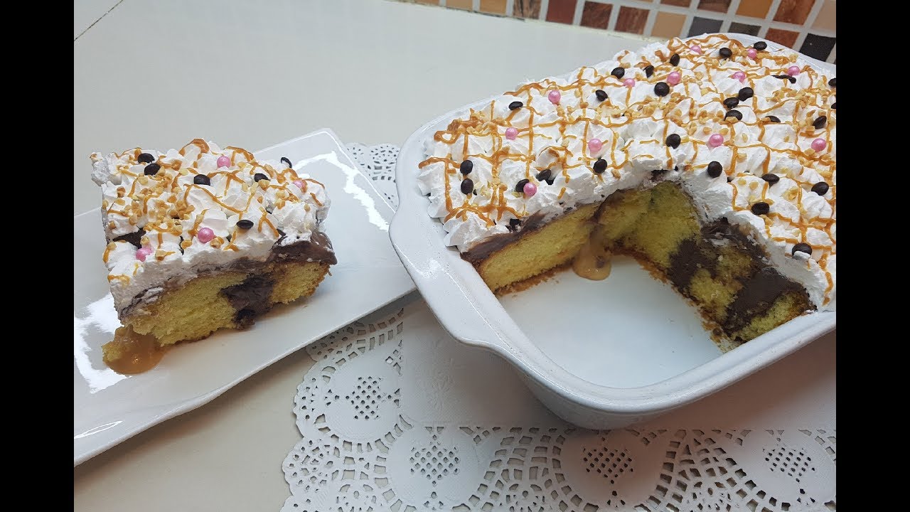 كيك الاربعة ارباع جدييييد راقي سهل التحضير للايام العادية والمناسبات مذاق رائع  Poke Cake