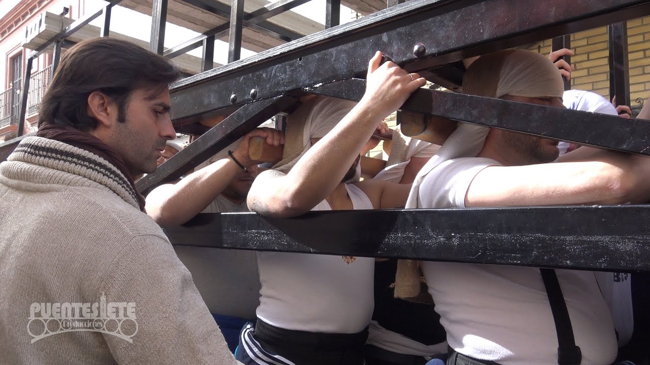 (1/2). Ensayo Costaleros del Dulce Nombre de Bellavista 2016.- Paso de Cristo.