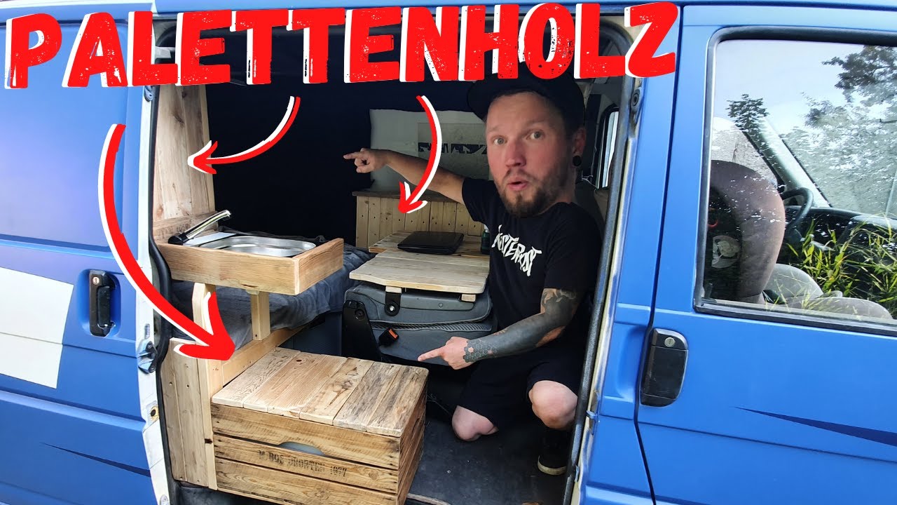 LOW BUDGET AUSBAU aus ALTHOLZ | Bett, Tisch, Spüle, Schrank, Sitzbank .. ALLES AM START 😎