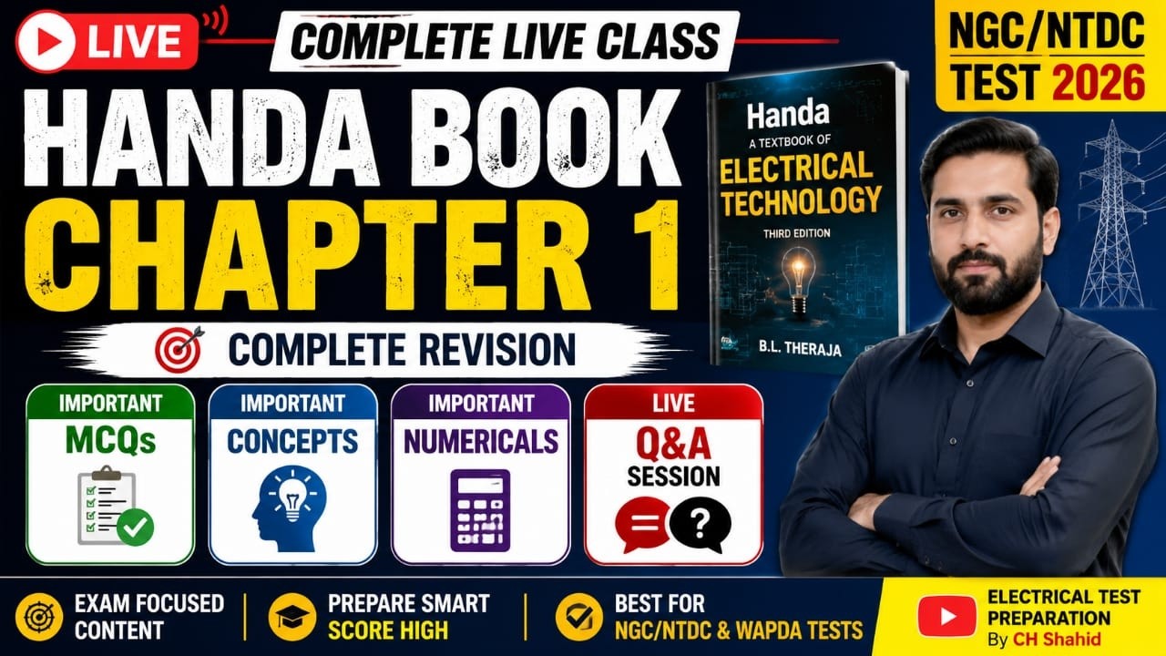 Handa Book Chapter 1 Complete Live Class|Important MCQs,Concepts, Numerical +Q&A |NGC/NTDC Test 2026