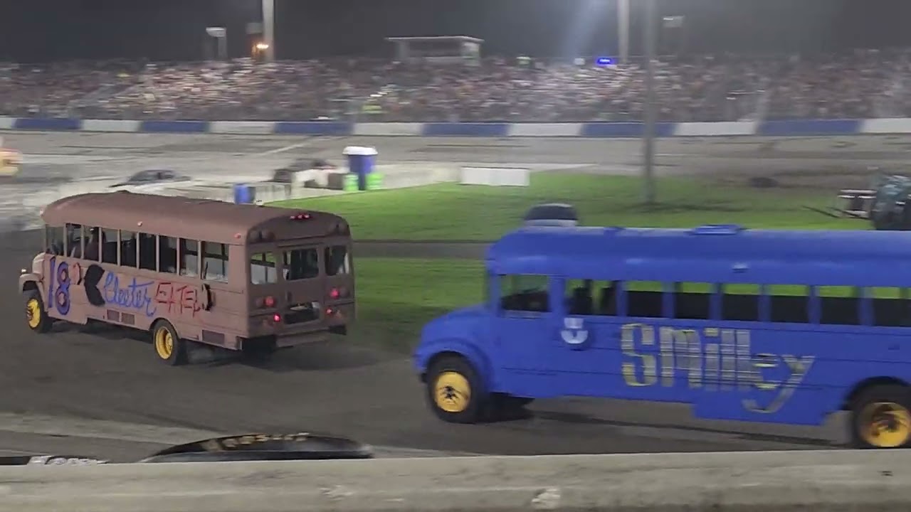 freedom factory tour of destruction school bus figure eight racing