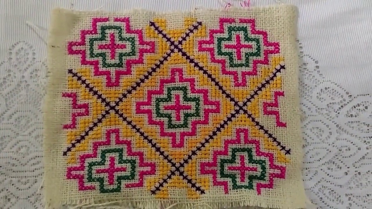 Cross Stitch Design for Bed Sheet
