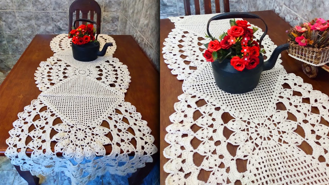 MEGA TRILHO DE MESA TUTORIAL CROCHÊ PASSO A PASSO.