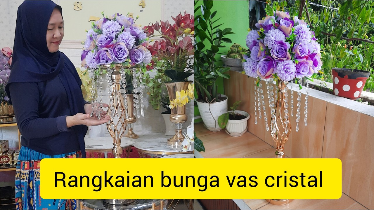 RANGKAIAN BUNGA POT PILAR / VAS CRISTAL