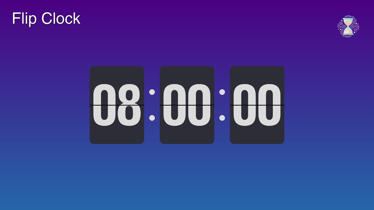 8 Hour Timer ⏱️ Aurora Borealis Flip Clock | Full workday/sleep Timer - ChronoFlow