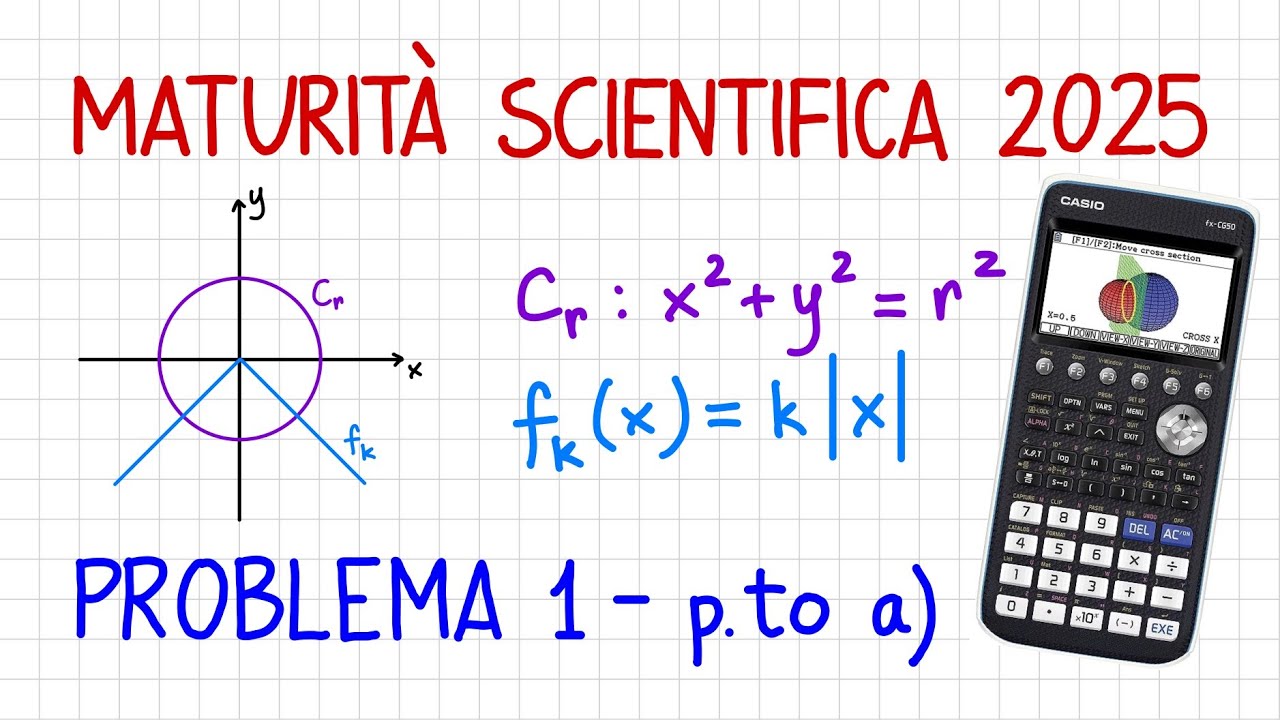 MATURITÀ SCIENTIFICA 2025 - PROBLEMA 1 - punto a) con calc. grafica CASIO fx CG50