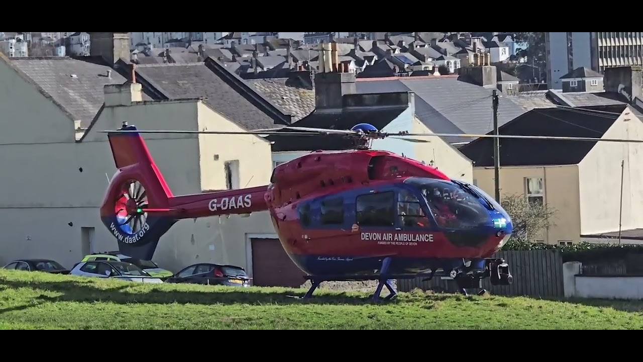 Devon Air Ambulance G-DAAS (HLE70) Taking Off At Alma Road / Central Park Plymouth 04/02/26
