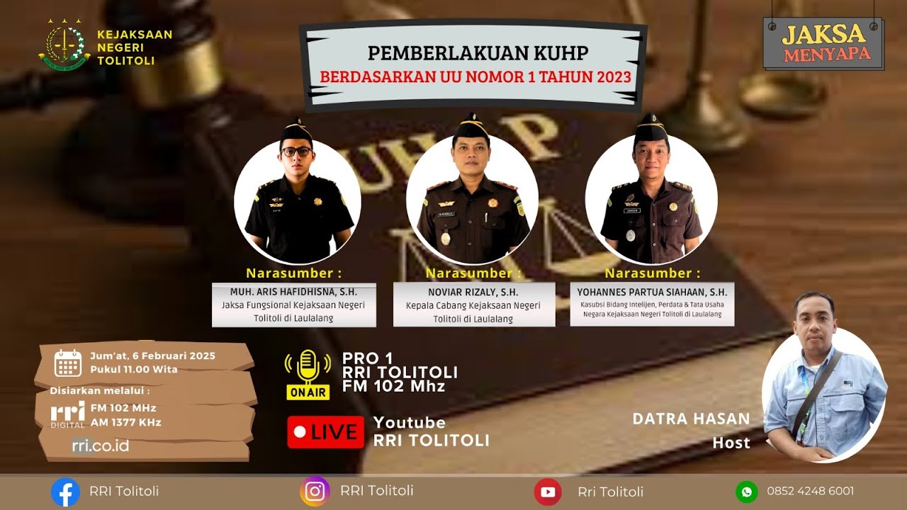 JAKSA MENYAPA - PEMBERLAKUAN KUHP BERDASARKAN UU NOMOR 1 TAHUN 2023 JUM'AT, 06 FEBRUARI 2026