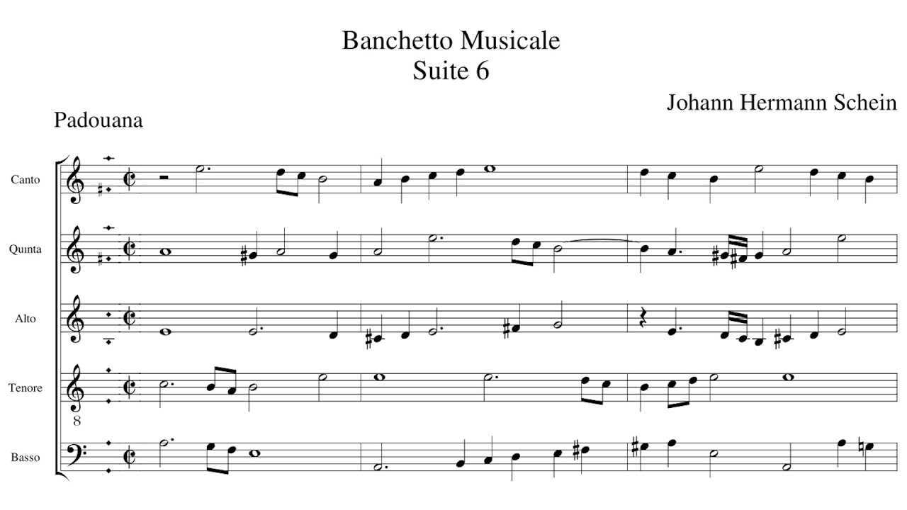 Johann Hermann Schein (1586-1630): Selections from 'Banchetto musicale' of 1617 {Score video}