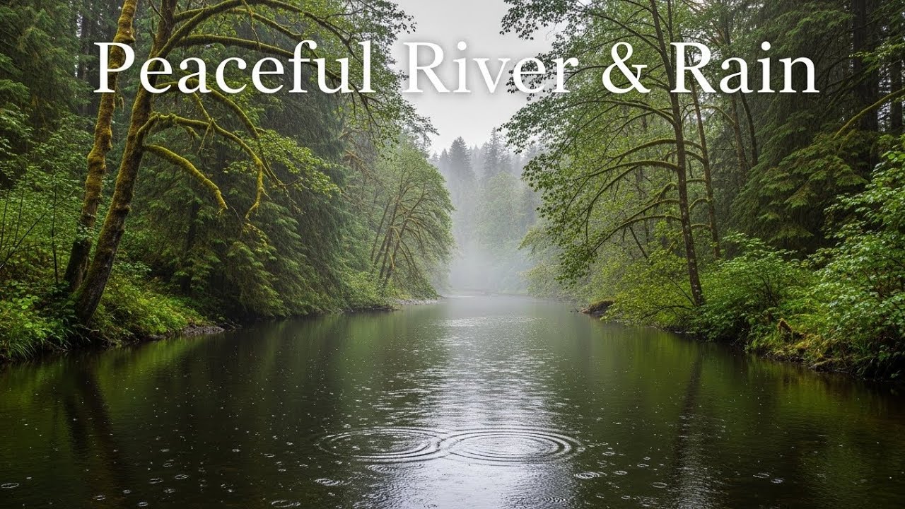 Soothing Steady Rainfall with Flowing River Sounds for Rest, Focus, and Relaxation
