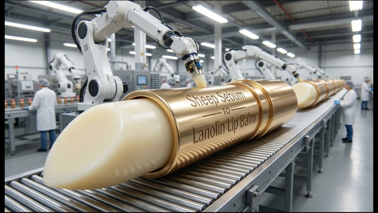 INSANE Process: How Factories Turn Raw Wool Grease into Luxury Lanolin Lip Care (Full Documentary)