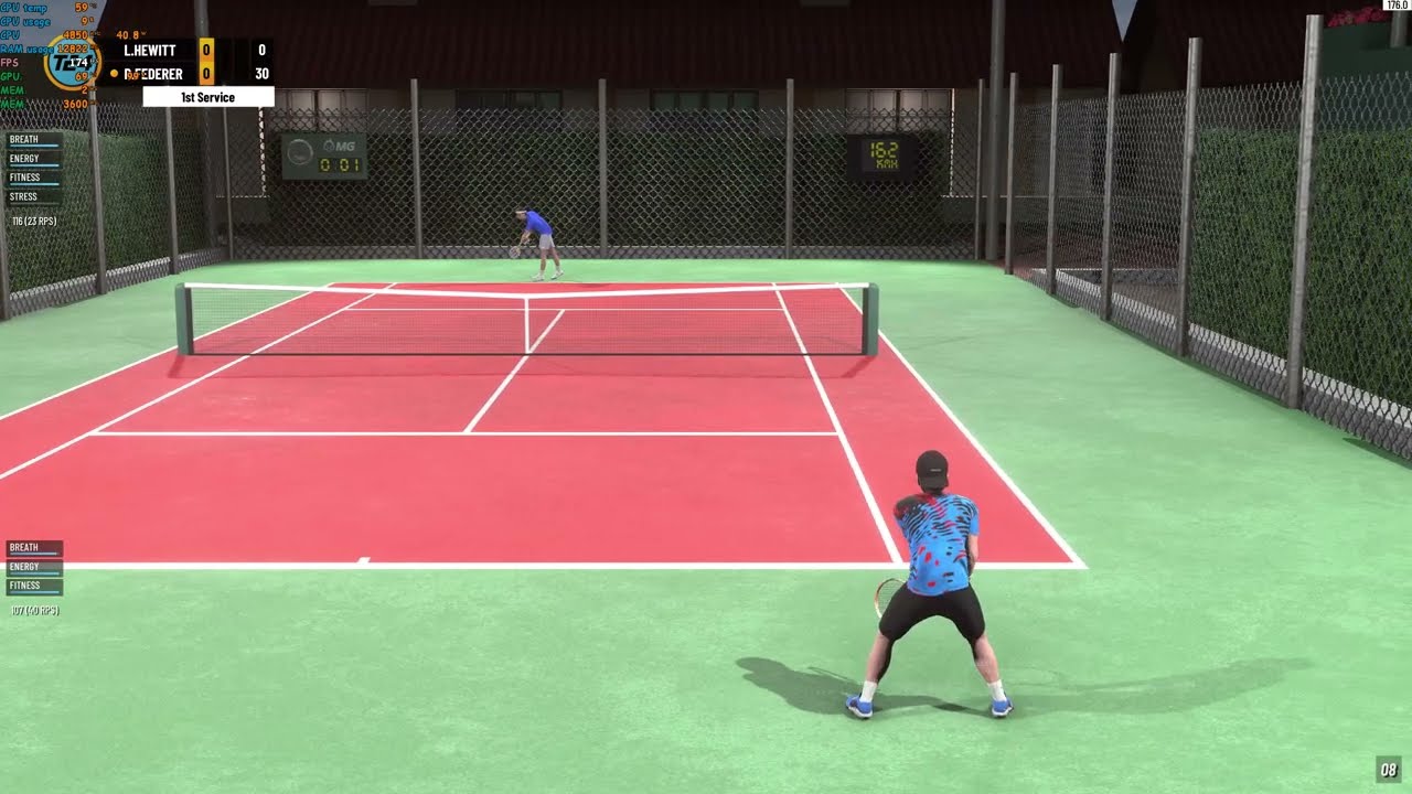 Tennis Elbow 4 Federer Hewitt practice