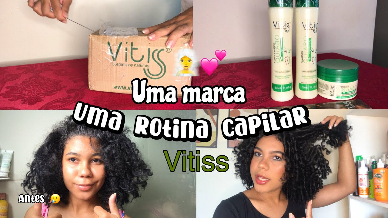 ROTINA CAPILAR TESTANDO VITISS 💕 #cachos #rotinacapilar