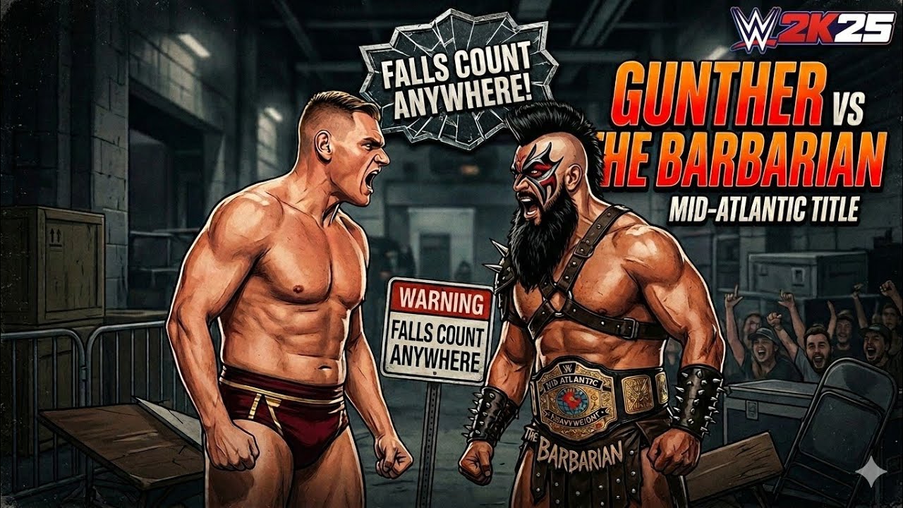 TOTAL CHAOS! Gunther v Barbarian: Falls Count Anywhere (MID-ATLANTIC TITLE)