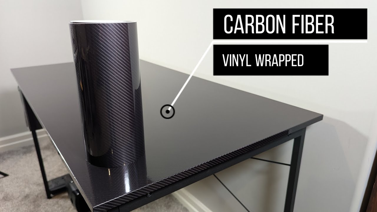 How To Wrap a Table Top / Desk Top with Carbon Fiber Vinyl Wrap