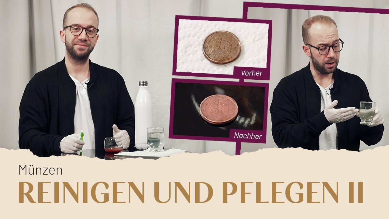 Münzen Reinigen mit Haushaltsmitteln 🧼🪥🤫