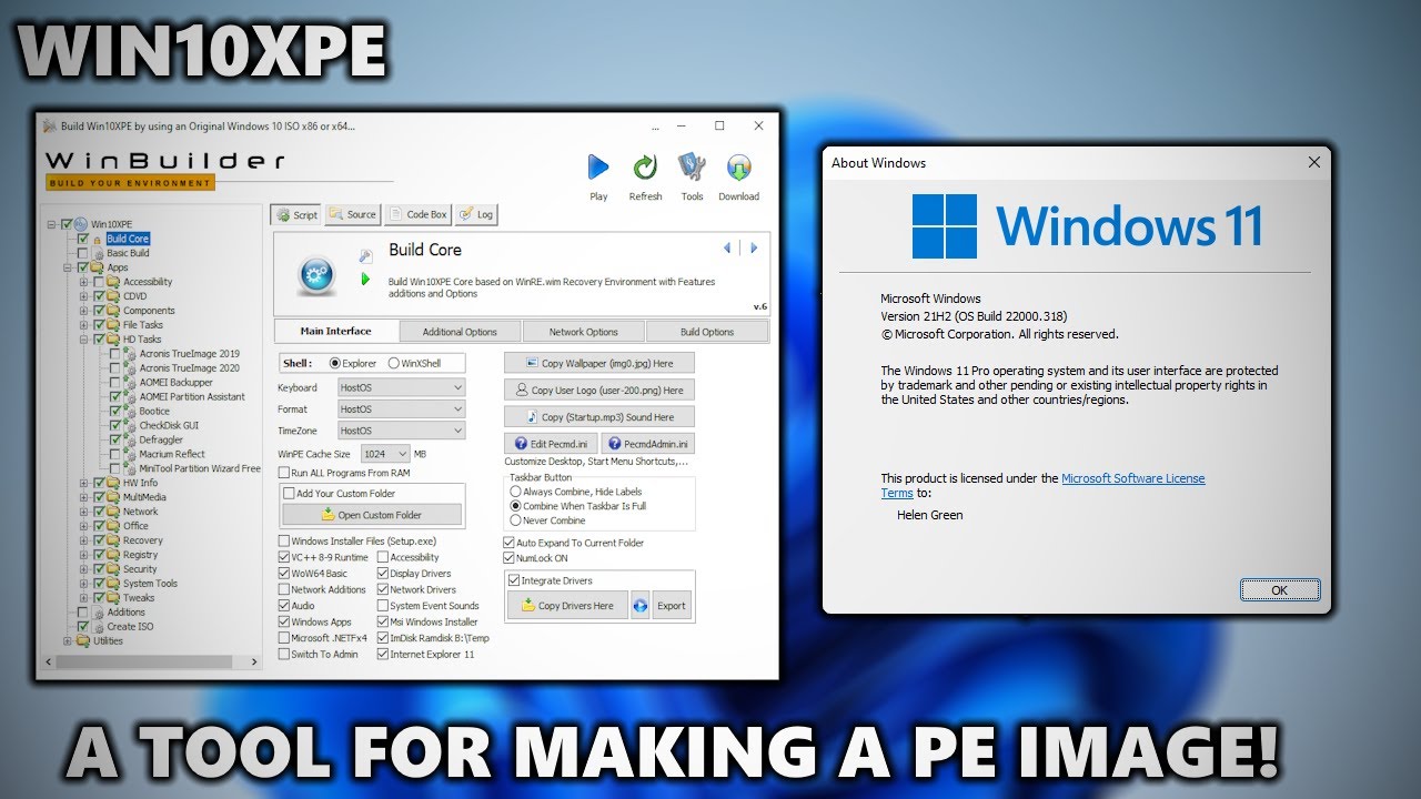 Building my own Windows PE using Win10XPE!