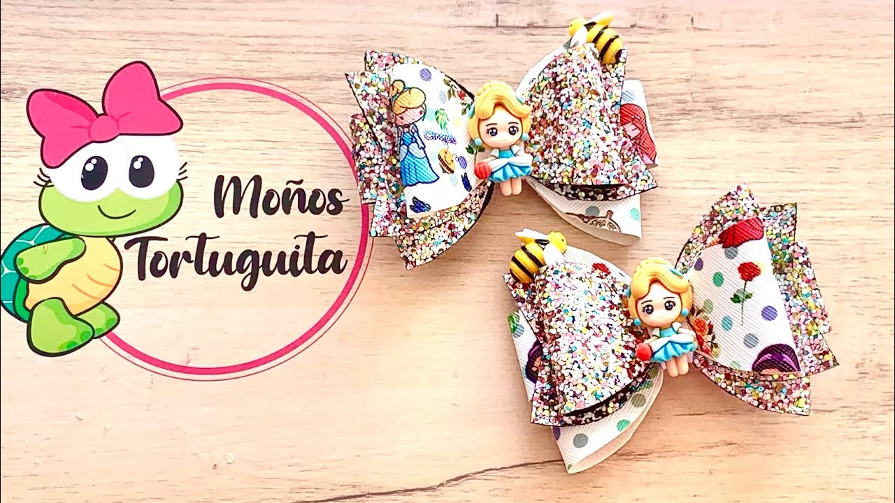 Cómo hacer moños en par 🎀 Moños tortuguita / moños en vinil