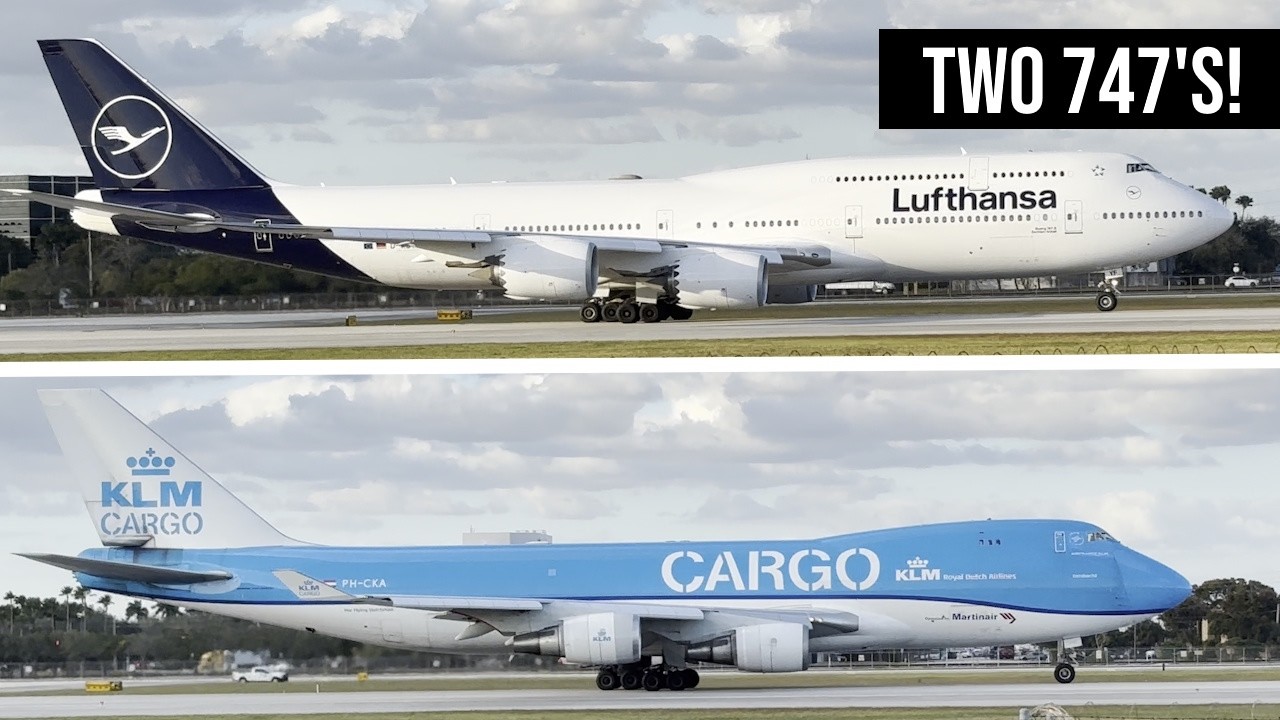 Two 747 takeoffs and other heavies ✈️ More Miami Int’l plane spotting on windy late afternoon