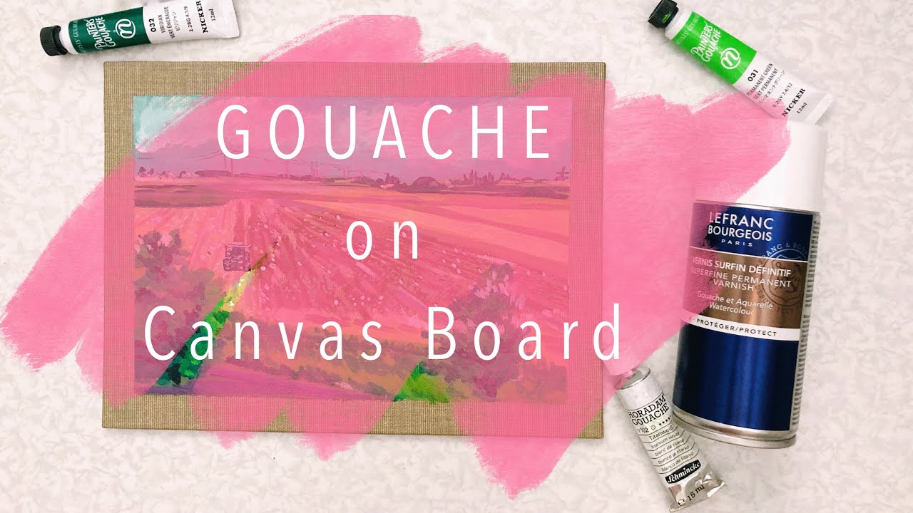 Gouache on Canvas Board - Paint with Me - How to Seal Gouache on Canvas - Landscape Painting