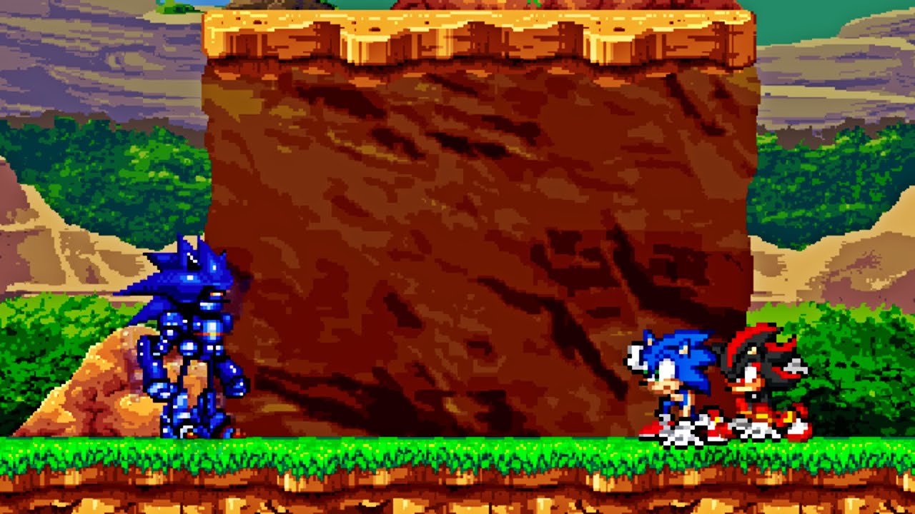 Mecha Sonic SOLOS Sonic and Shadow (SSF2 Mods)