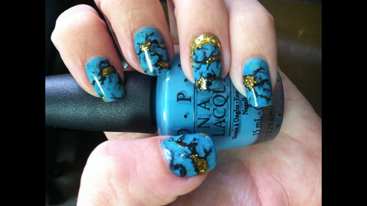 Turquoise Stone Nail Art Tutorial