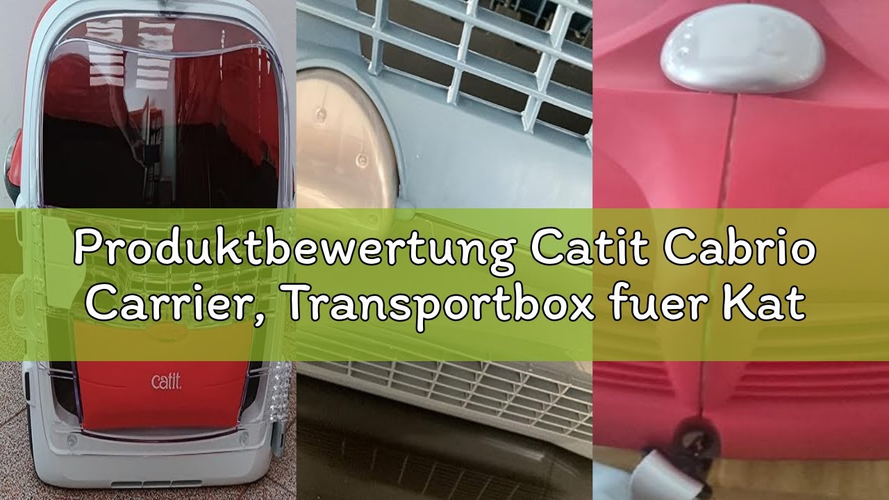 Produktbewertung Catit Cabrio Carrier, Transportbox fuer Katzen, 51 x 33 x 35cm, tuerkis/grau