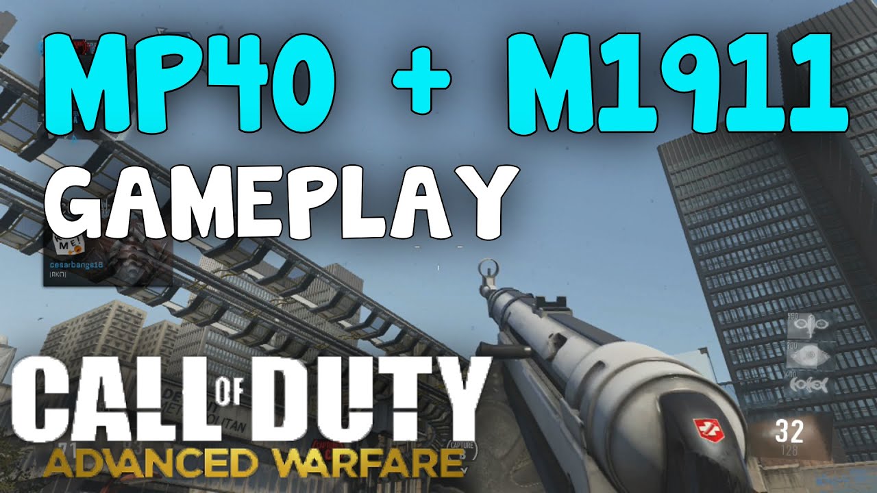 Advanced Warfare: MP40 + M1911 Gameplay and Review (AW NEW GUNS)