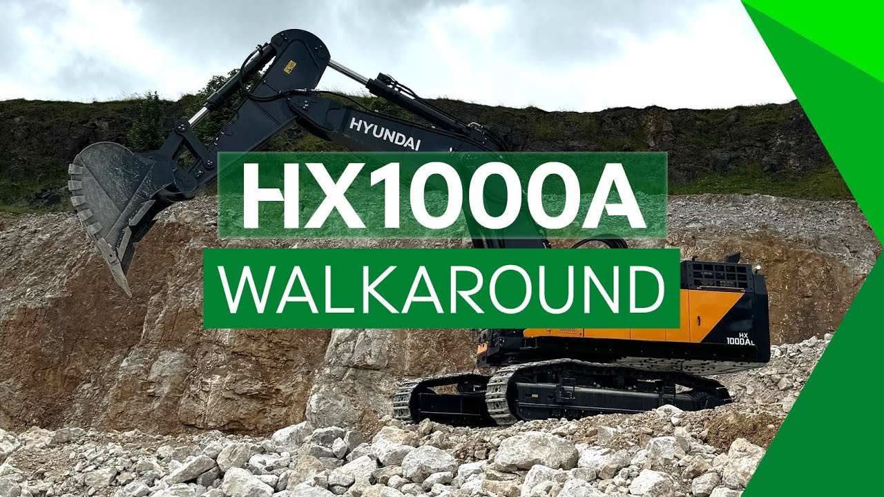 100-TONNE Hyundai Excavator working in a Quarry - HX1000A L Walkaround