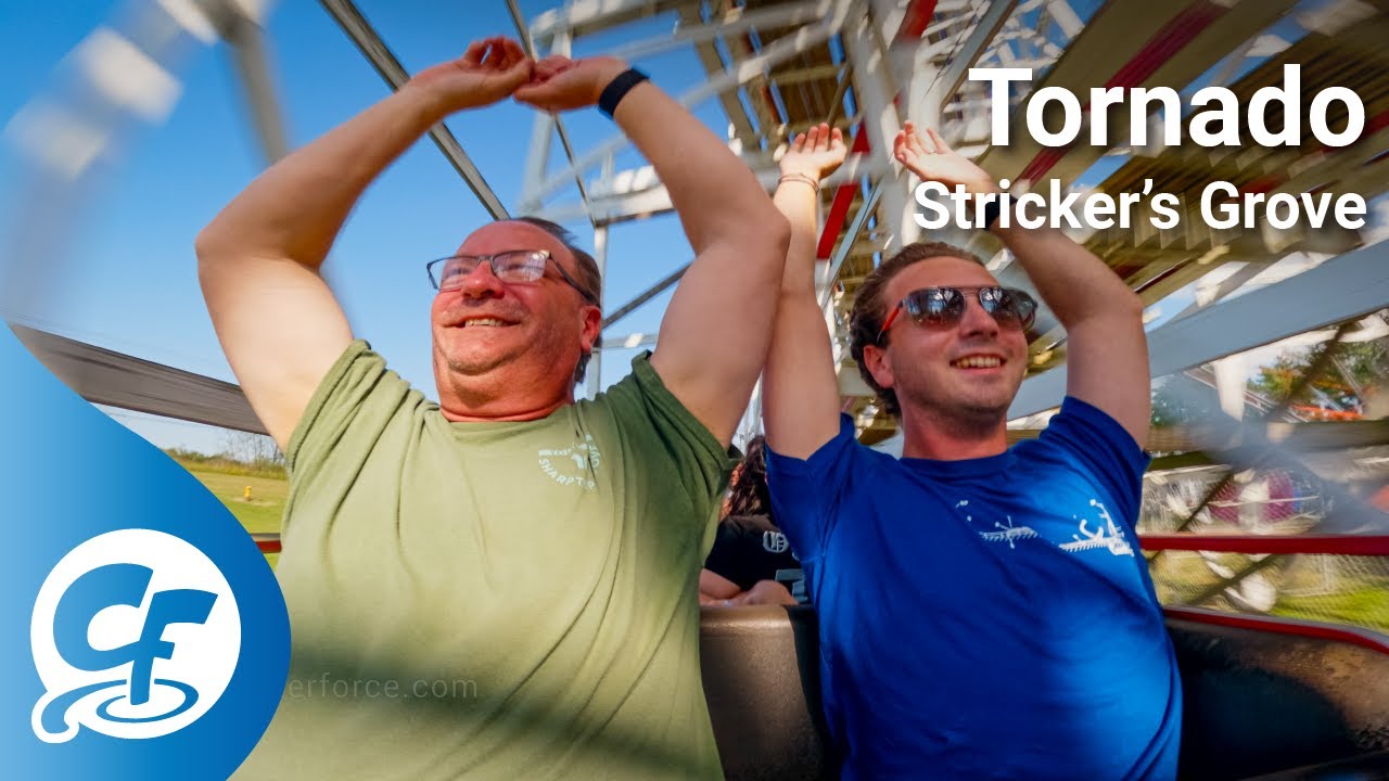 Tornado on-ride reverse ridercam 5K POV Stricker's Grove
