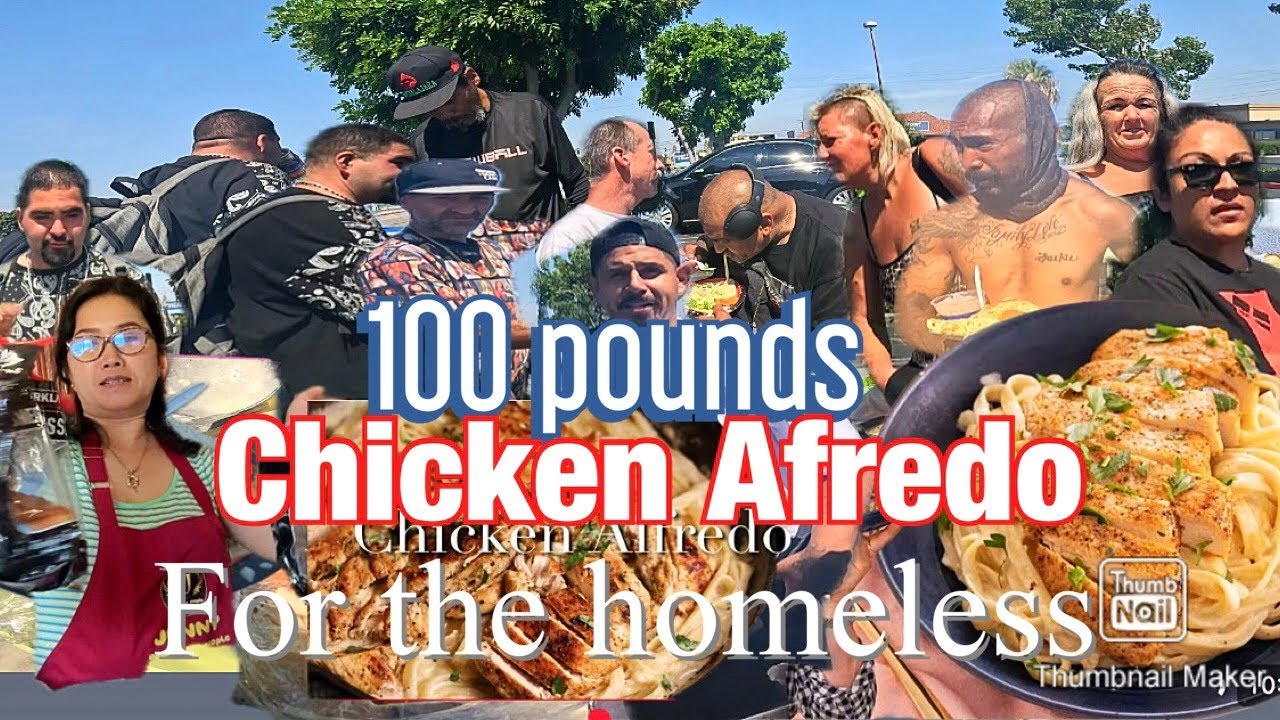 Making A Huge Chicken Afredo For The Homeless!
